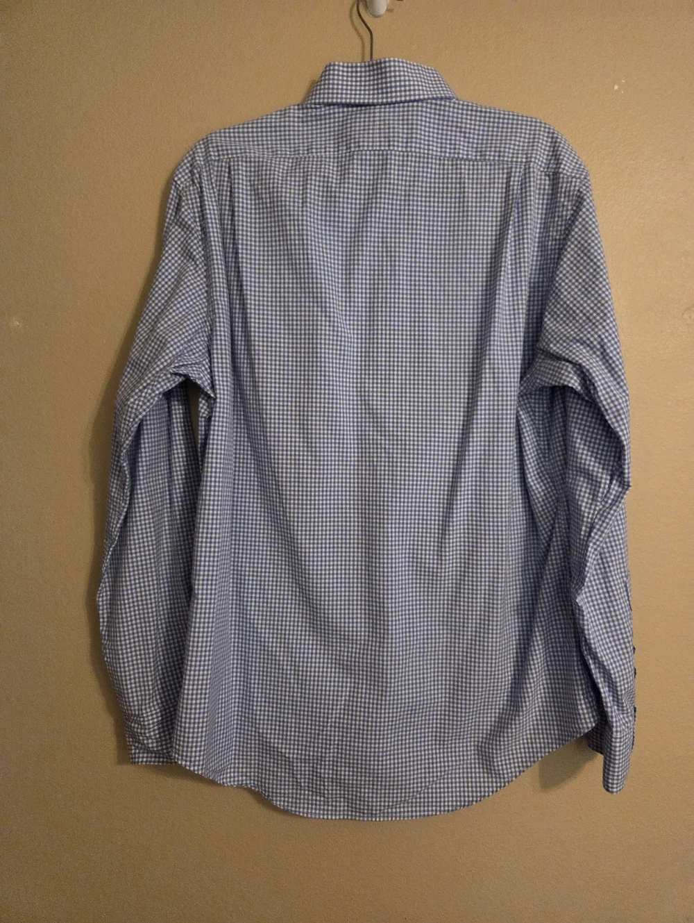 POLO RALPH LAUREN Vintage Blue White Checkered Custom Fit Button Down Mens SZ 16